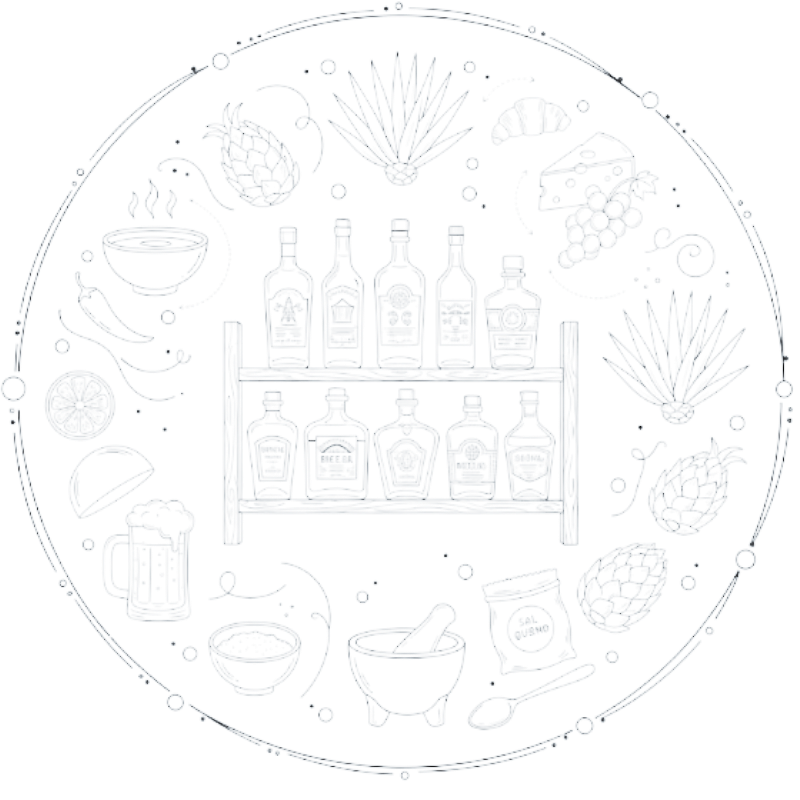 Una amplia selección de mezcales artesanales